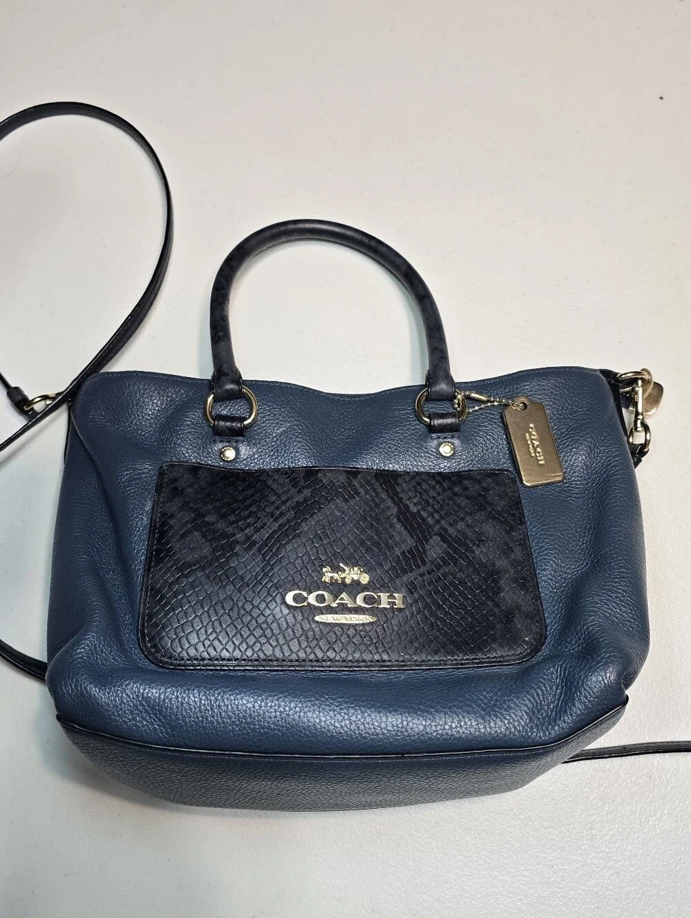 Coach Mini Emma Dark Denim Leather‎ Used